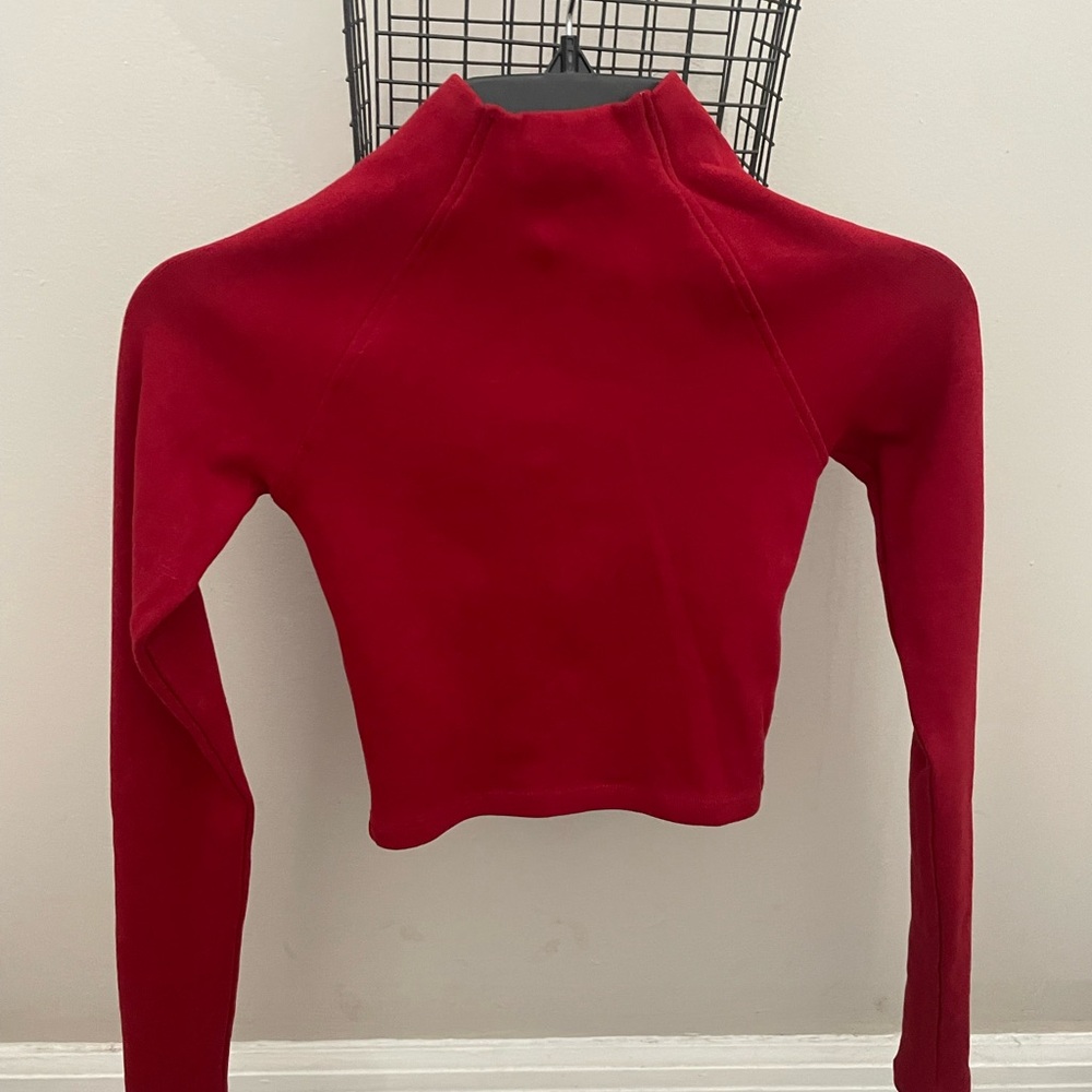 Red long sleeve Zara top